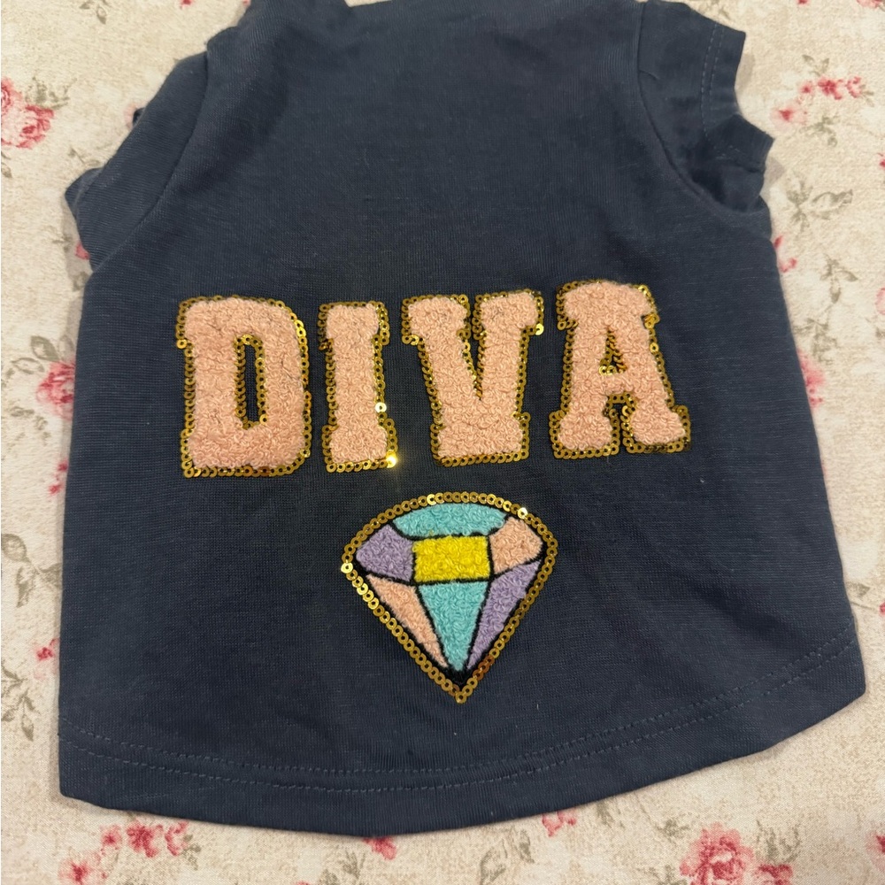 Diva sequin dog shirt